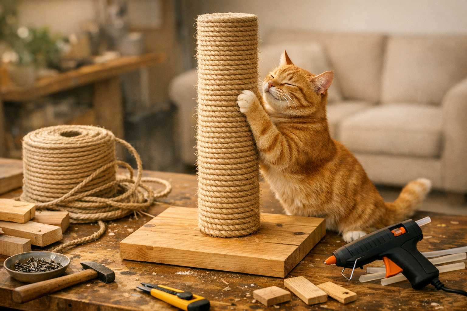 Selbstgemachte Kratzbäume für Katzen: Erschwingliche DIY-Lösungen 2026