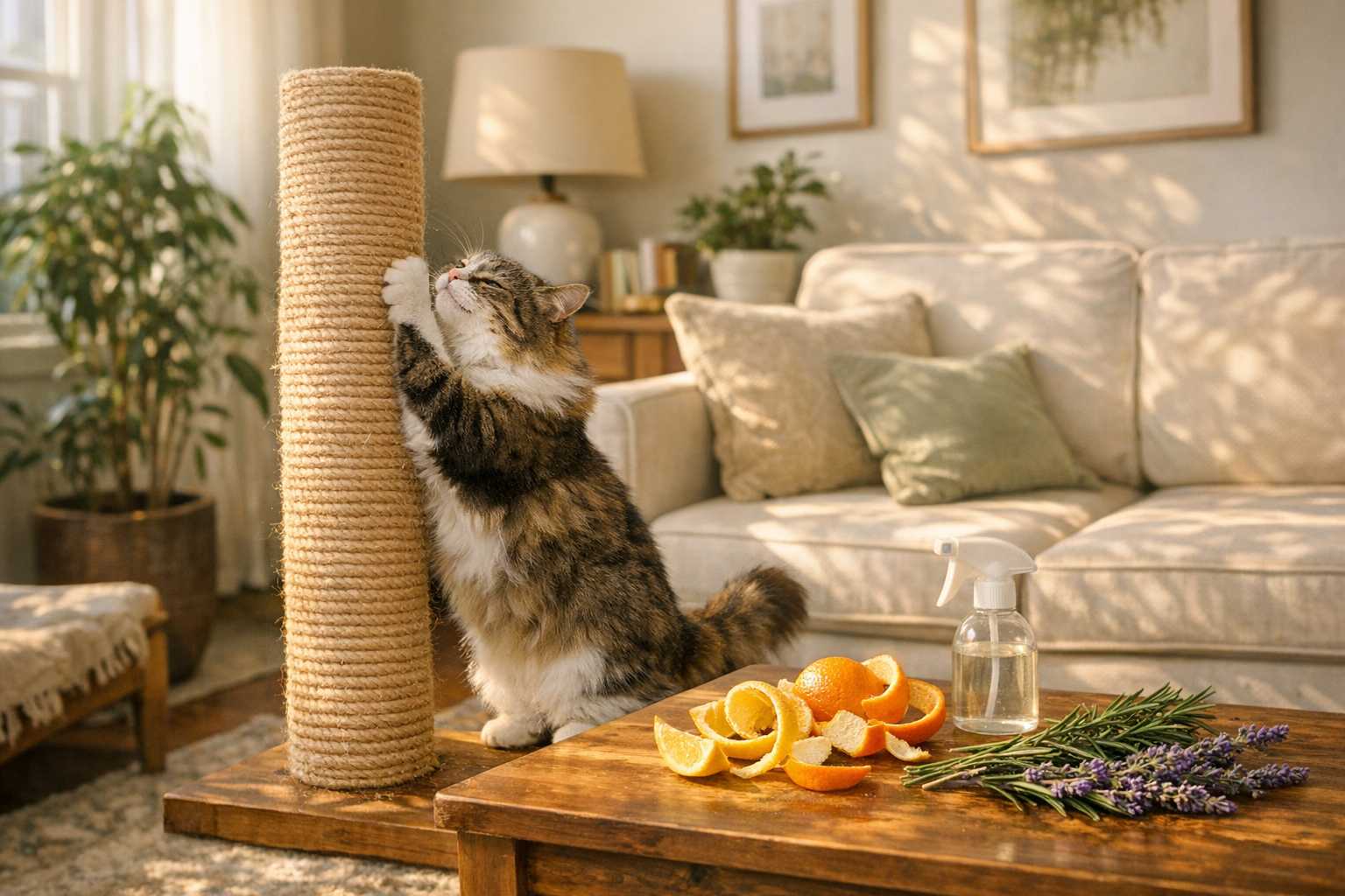 Natürliche Methoden zur Verhinderung von Kratzen bei Katzen: Möbel ohne Chemikalien schützen